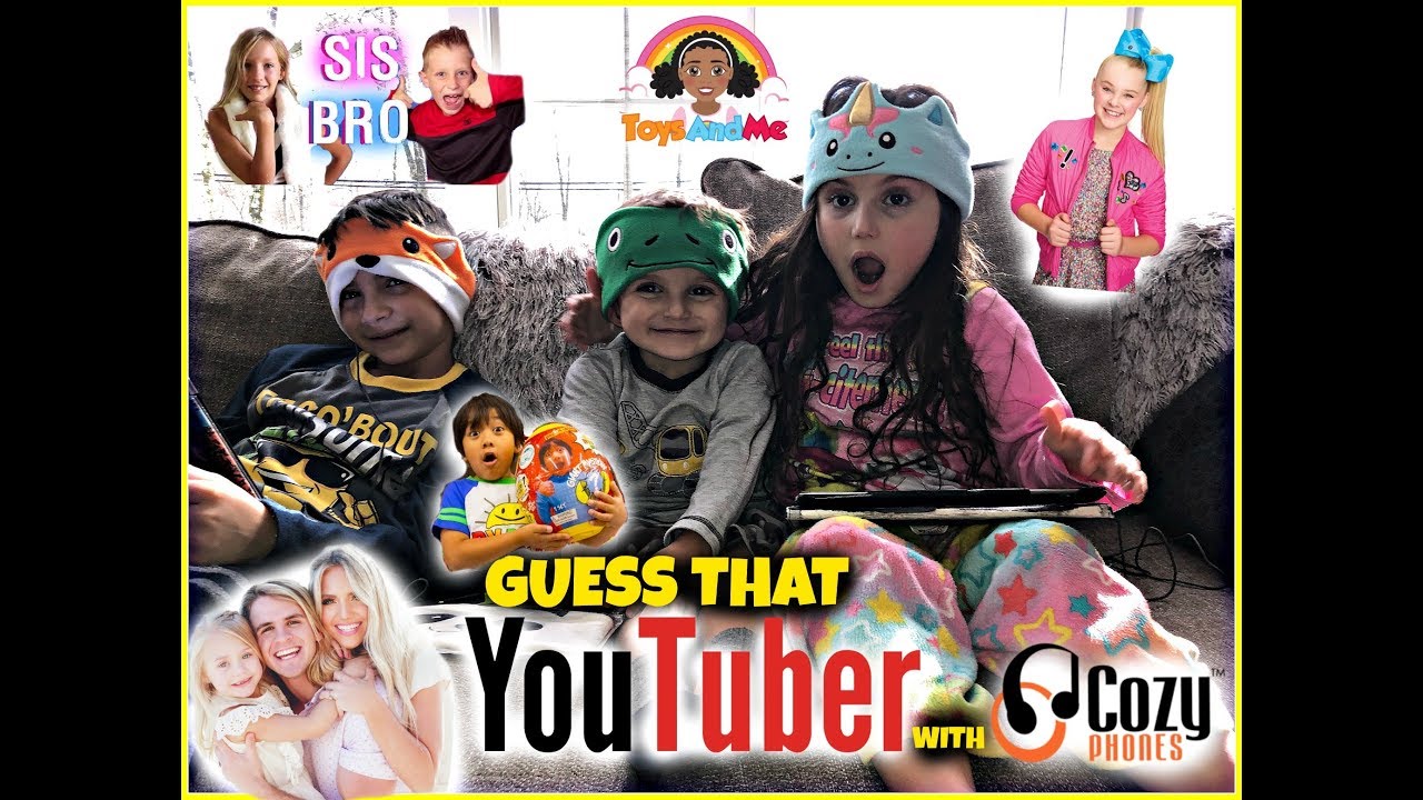 Guess That YOUTUBER! With our new CozyPhones!! Sis vs Bro RyanToys Review Cole & Sav & more!