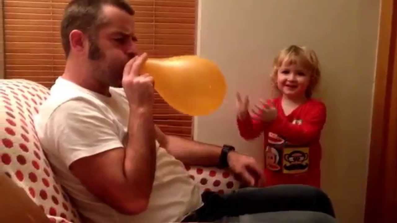 Blowing balloons!