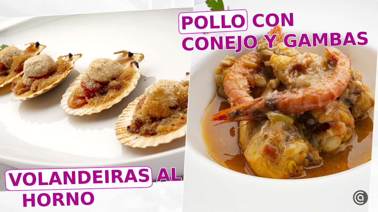 VOLANDEIRAS al horno - POLLO con CONEJO y gambas // con Karlos Arguiñano