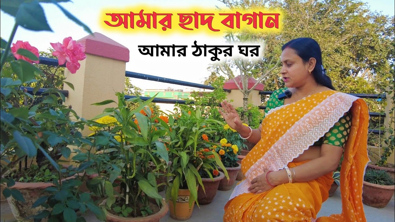 আমার বাড়ির ছাদ বাগান ও আমার ঠাকুর ঘর দর্শন। My Rooftop Garden। My Puja Room। Indian Puja Room।