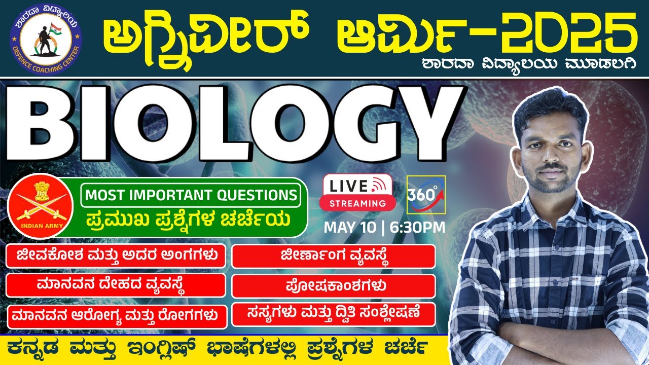 || AGNIVEER ARMY SCIENCE BIOLOGY DISCUSSION | ARMY GD QUESTIONS PAPER IN KANNADA AND ENGLISH ||