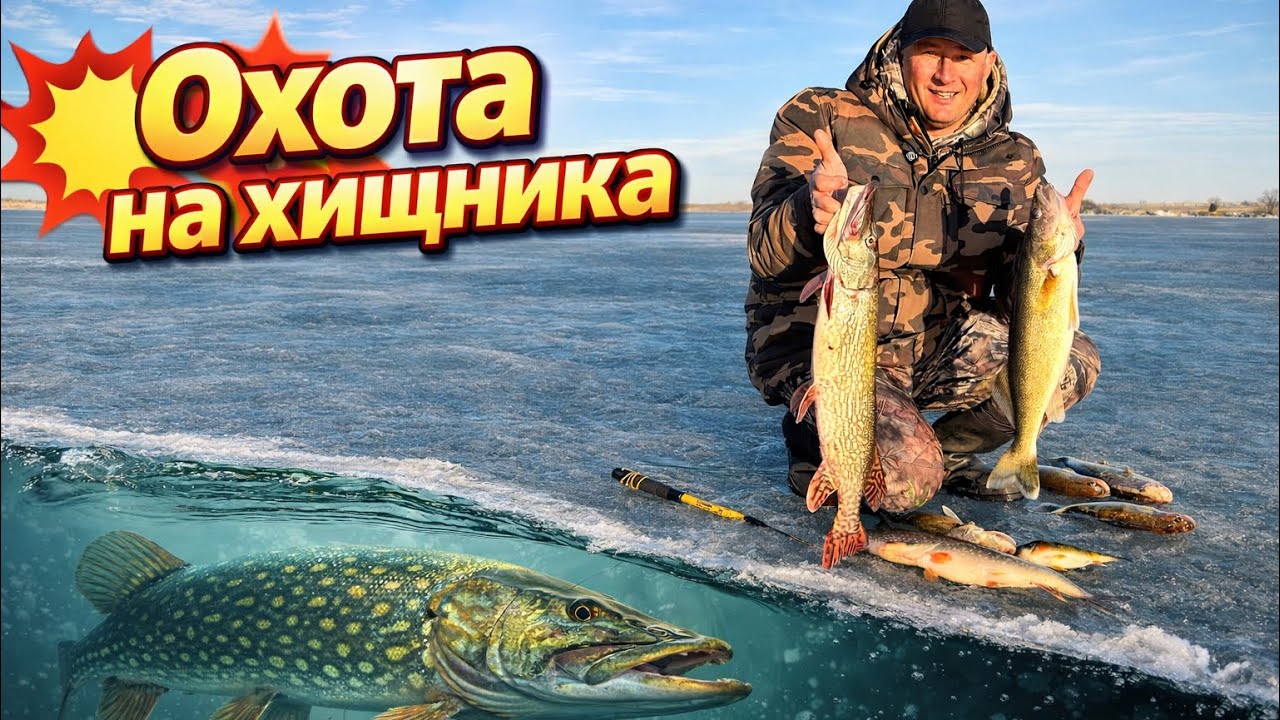 МАРТОВСКАЯ 🎣 ПОДЛЕДНАЯ 🐠РЫБАЛКА НА ХИЩНИКА-ЖЕРЛИЦЫ!