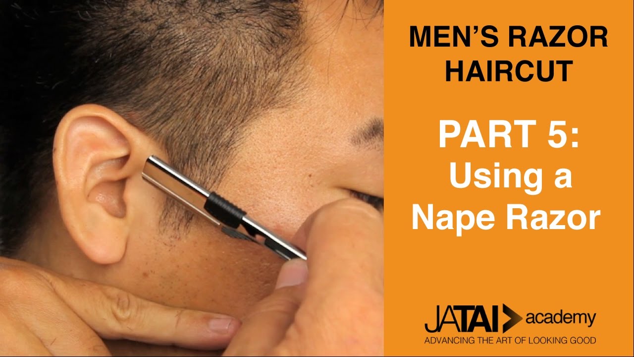 Men's Razor Haircut - Using a Nape Razor - Part 5