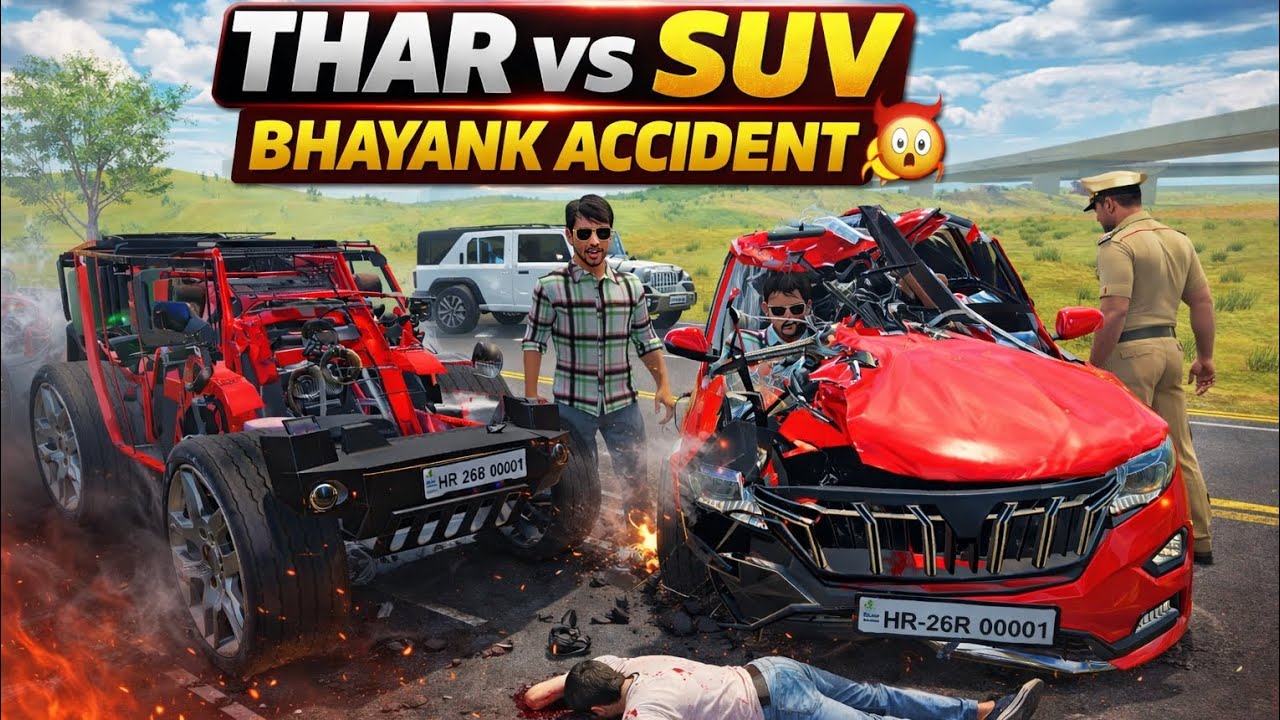 Thar and SUV 700 dengerous accident 😞