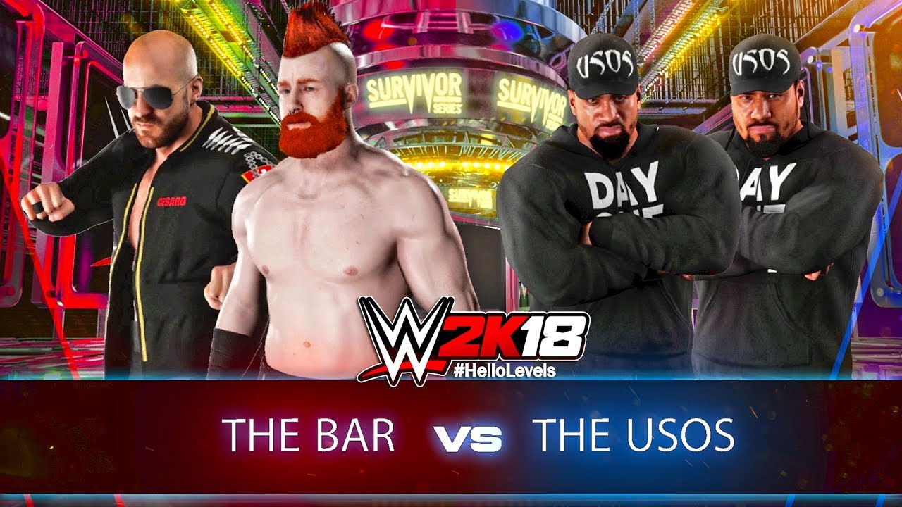 WWE 2K18 Sheamus Cesaro vs Jimmy Uso Jey Uso | The Bar vs The Usos Survivor Series 2017 Full Match