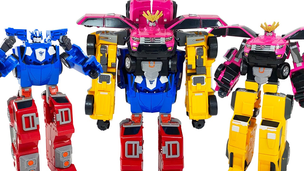 MiniForce 4 Car Transform into 2 Middle Sized Robots | Carrobot