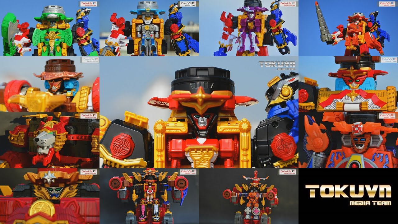 All DX Gattai Shuriken Sentai Ninninger 2015! DX 手裏剣戦隊ニンニンジャー! Power Rangers Ninja Steel Megazord!