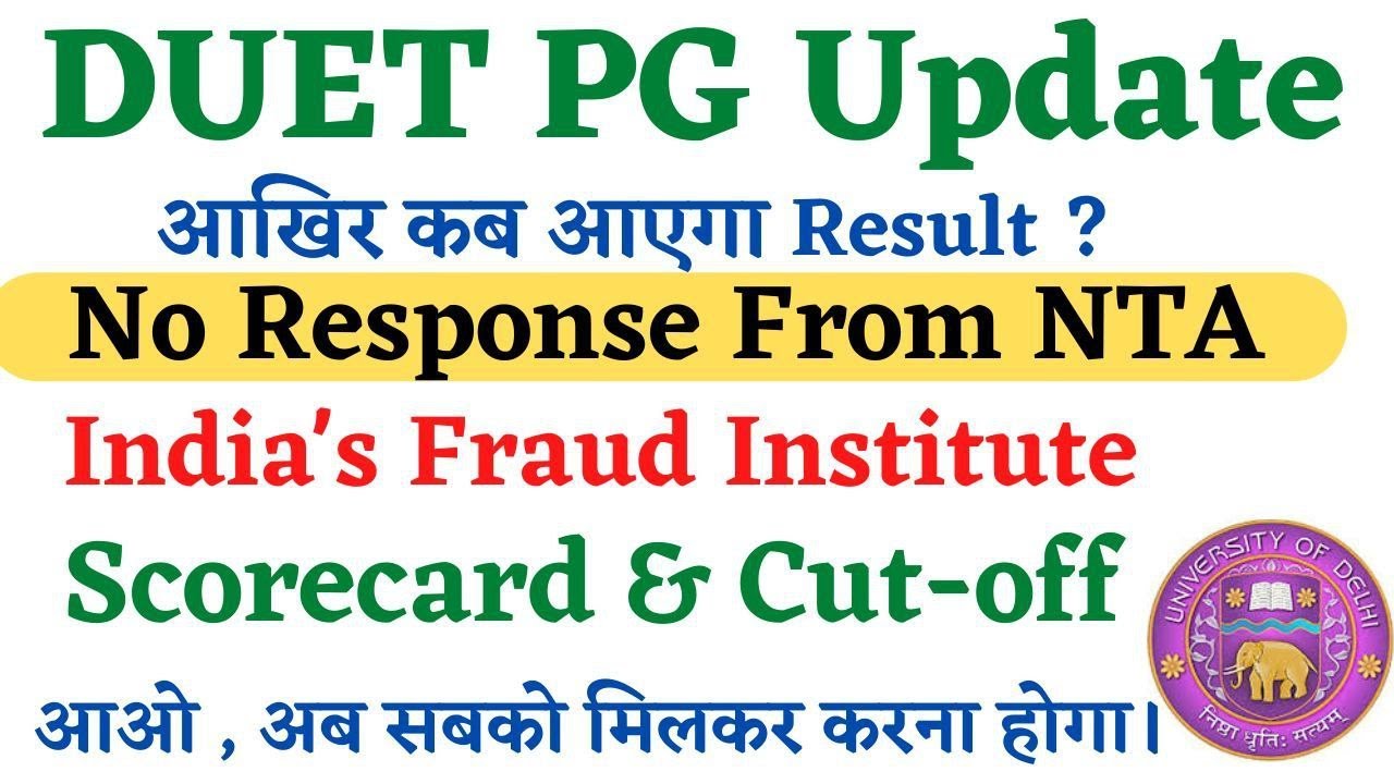 DUET PG Admission 2022 ,Final Answer Key , Score Card Delhi University Admission Duet pg cutoff