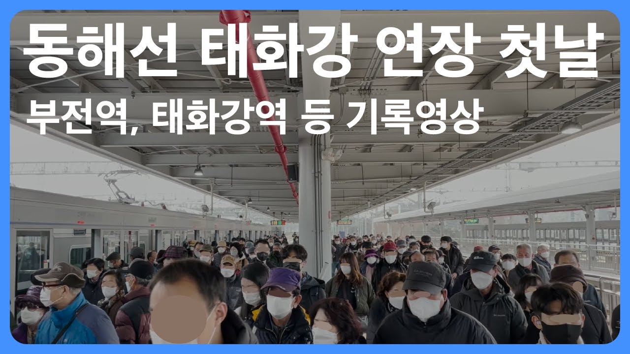 태화강 연장 첫날의 동해선 모습 (부전역, 태화강역 등)