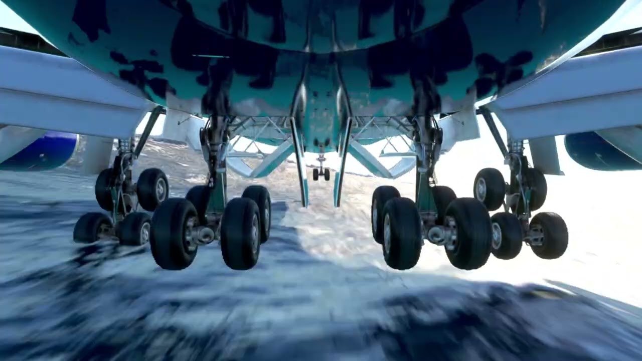Very low landing at small airport, game