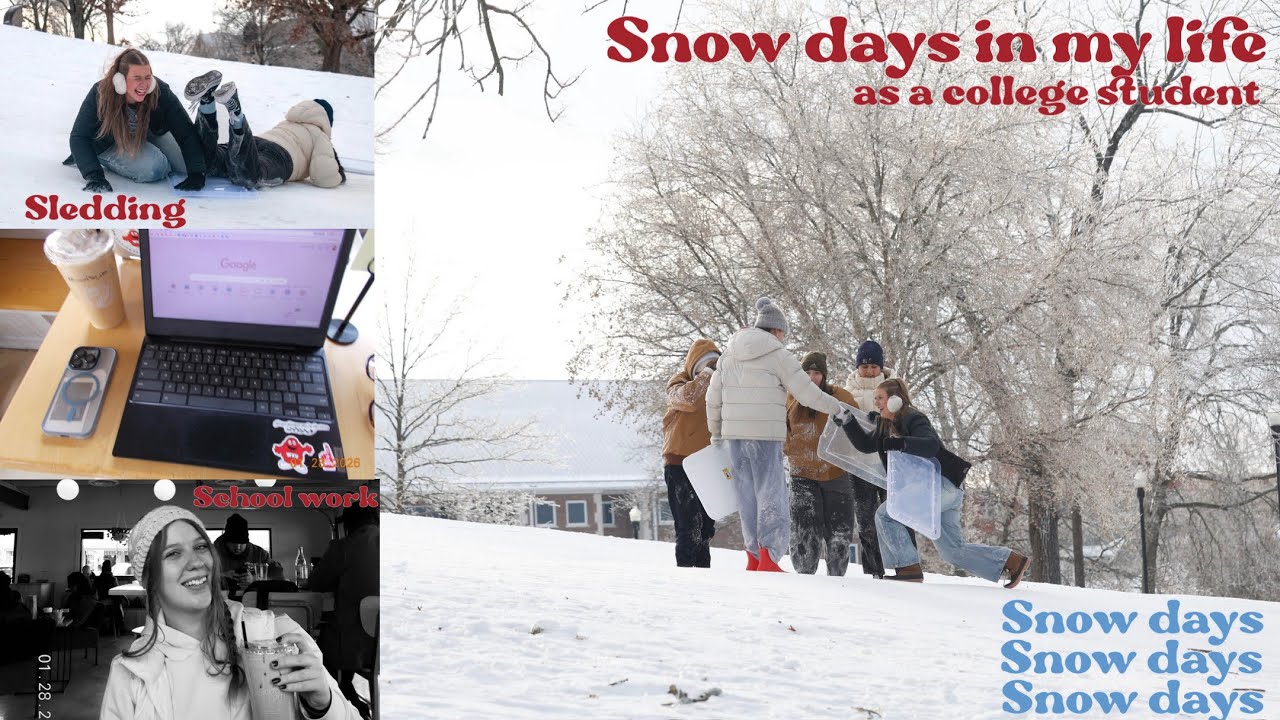 Snow Days @ College | sledding & coffee shop days!