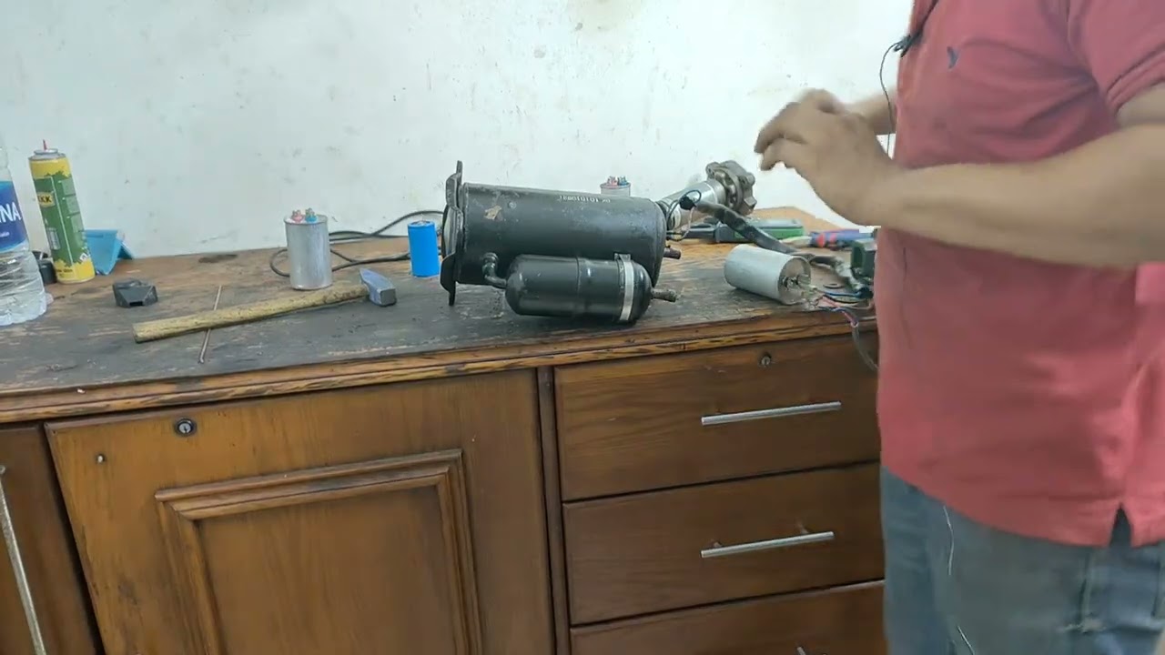 تجربة حية لفك قفش كباس روتاري 1.5حصان