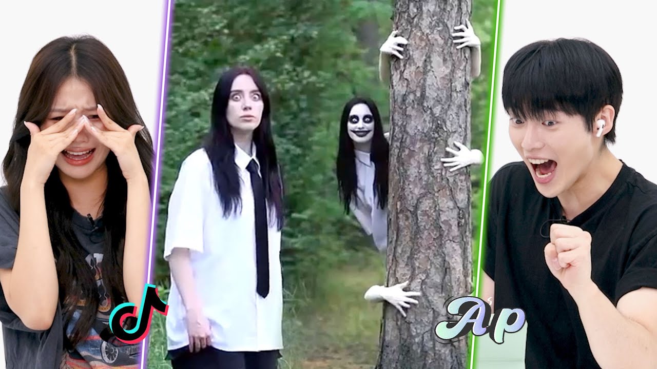 Два корейских айдола смотрят хоррор-челлендж TikTok «Убеги и спрячься» ｜asopo