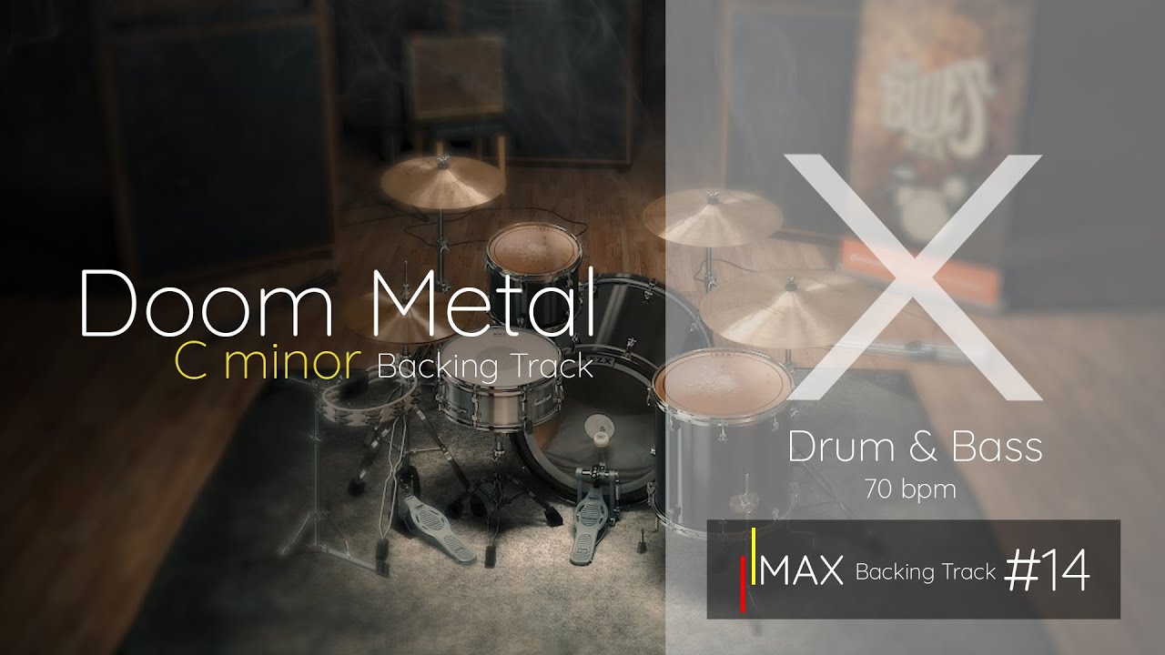 #14 Doom Metal Drum & Bass Backing Track [ DRUM & BASS ] Jam in C minor 70 bpm