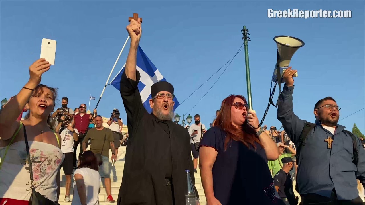 Protest Against Mandatory Vaccination in Athens, Greece