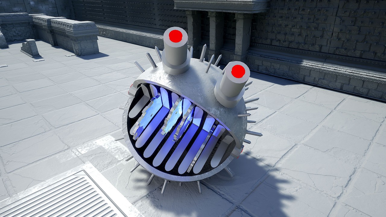 Pacman with Rolling Robot and Walking Robot Blade Survive a Shifting Ocean Labyrinth Full of Traps
