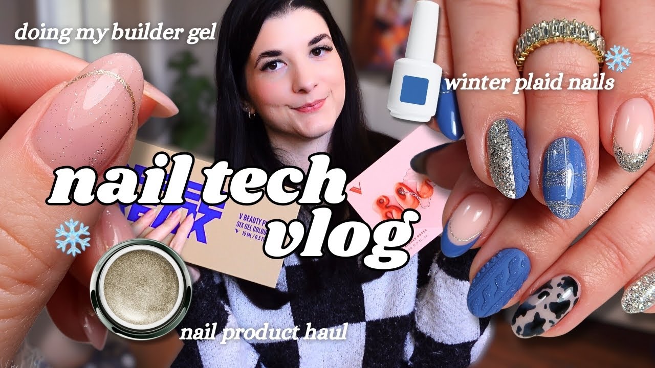 nail artist vlog 💅🏻 | structured manicure winter nails, nail product haul, my hard gel overlay