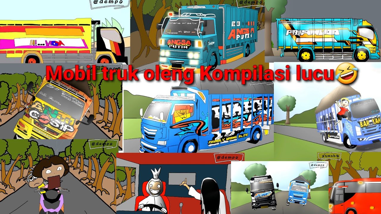 Mobil Truk oleng Kompilasi Versi Animasi lucu indonesia - funny videos cartoon