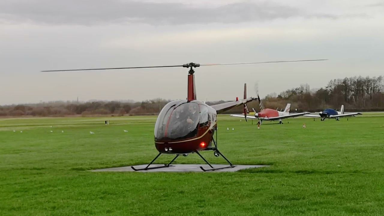 Robinson R22 Helicopter Takeoff