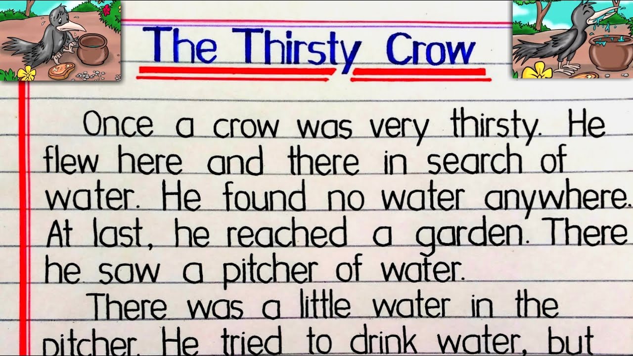 Thirsty crow story | The thirsty crow story in English