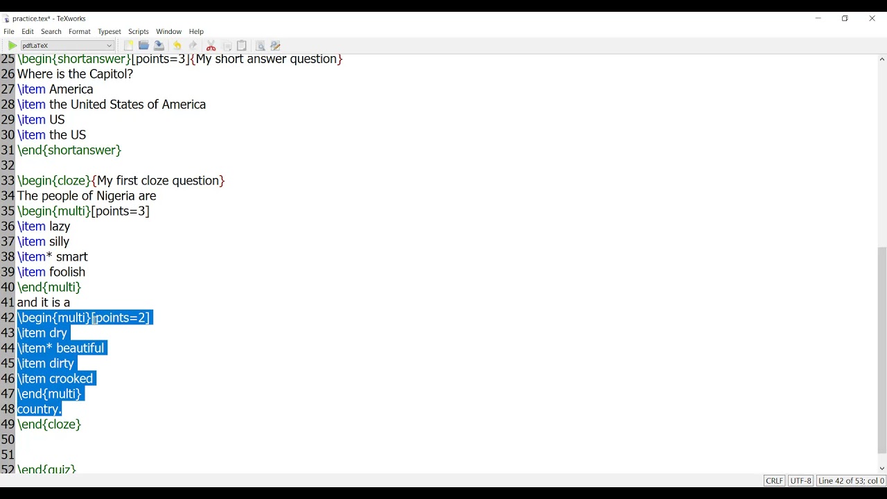 Moodle Questions Import With Latex