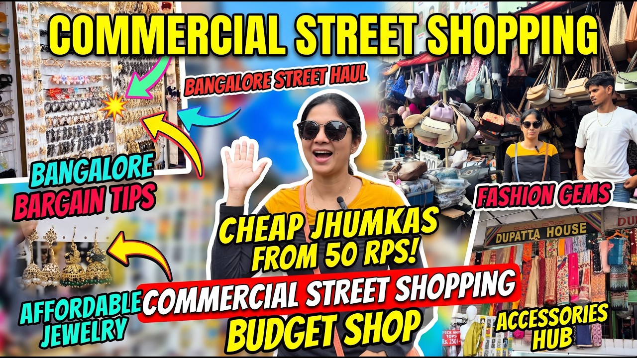 Bangalore Commercial Street Shopping Vlog | Cheap Dresses, Bags & Jhumkas From ₹50 | Tamil Vlog