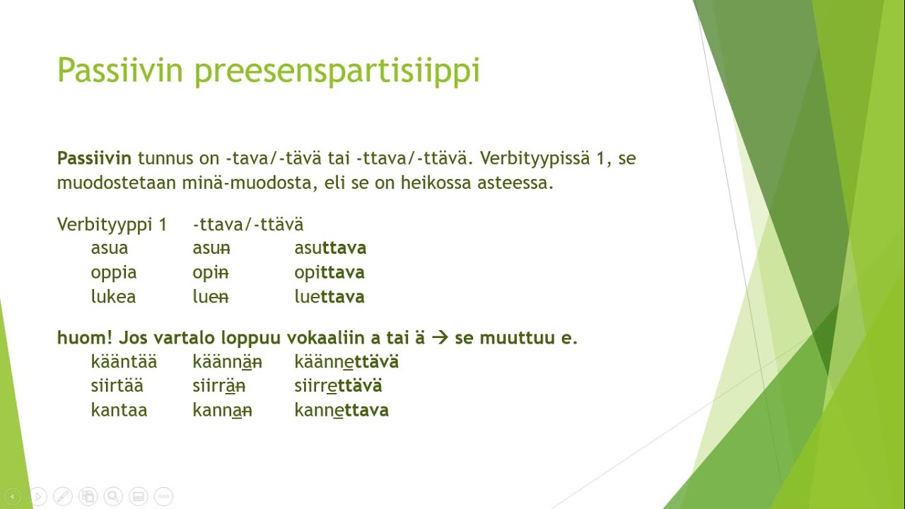 Preesenspartisiippi, passiivi
