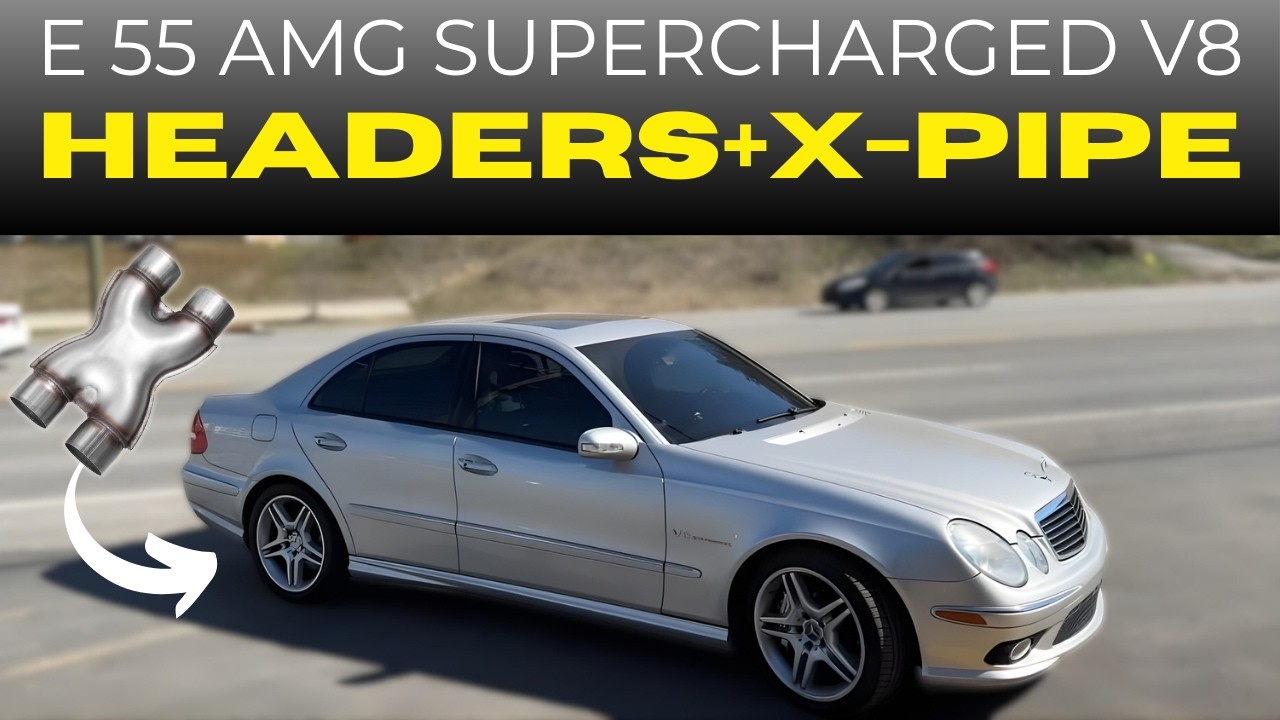 Mercedes E 55 AMG 2004 года выпуска с выпускным коллектором и X-образным патрубком!