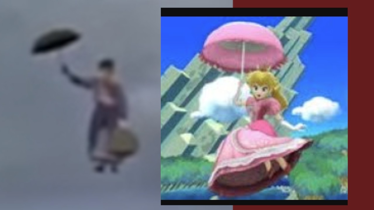 Mary(o) Poppins and MariGold / Mario (and they both fly with a parasol, I forgot