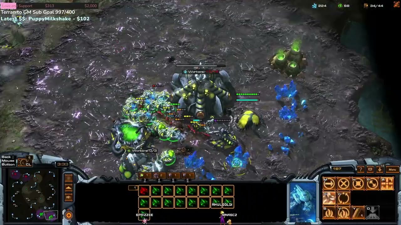 StarCraft 2: Nina (Z) vs (Z) 【Map: 10000】