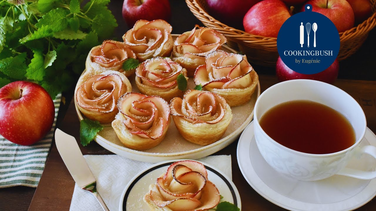 Apple Roses Recipe 🍎 Elegant Puff Pastry Dessert | Easy & Beautiful Fall Treat by CookingBush