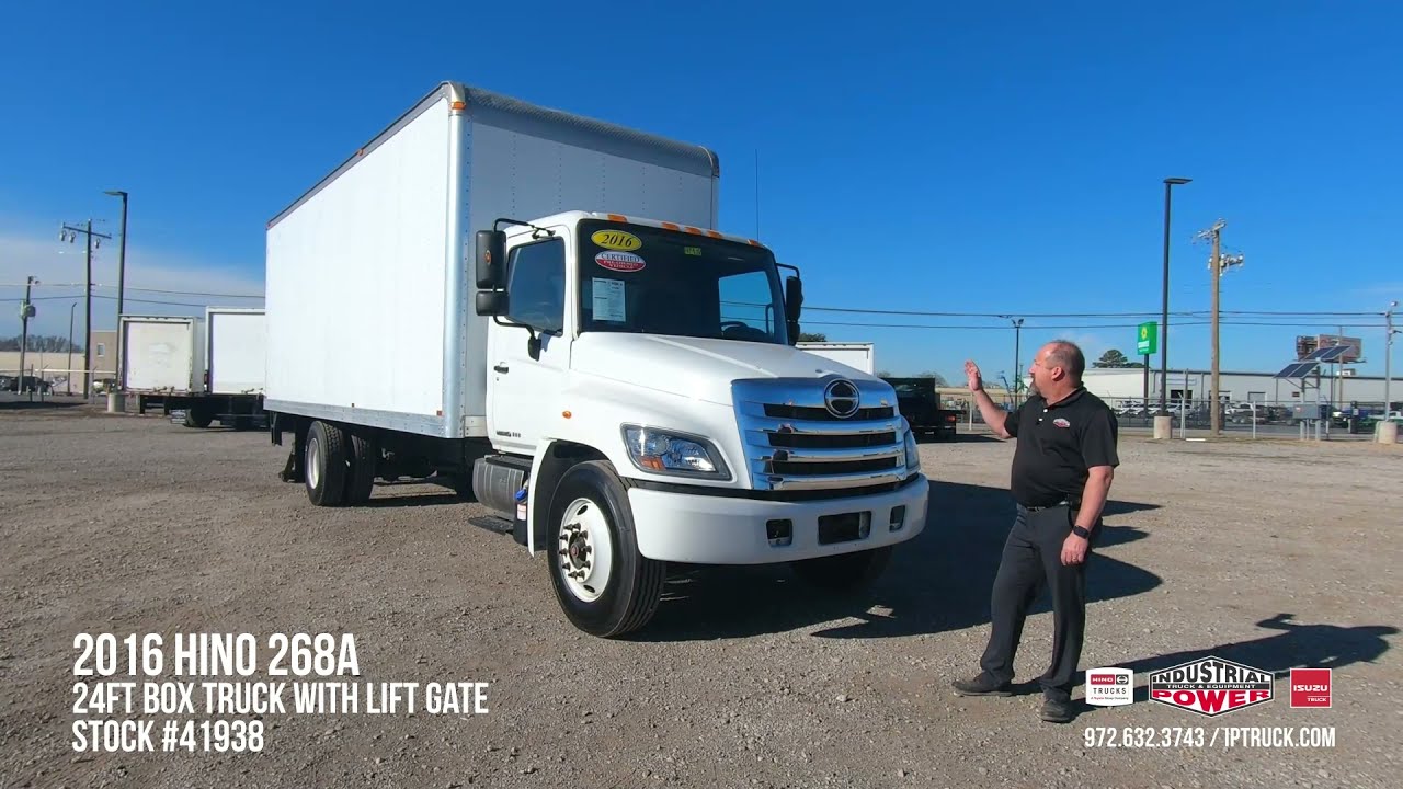 2016 Hino 268A with 24ft box truck with lift gate | Leggett & Platt body | #41938