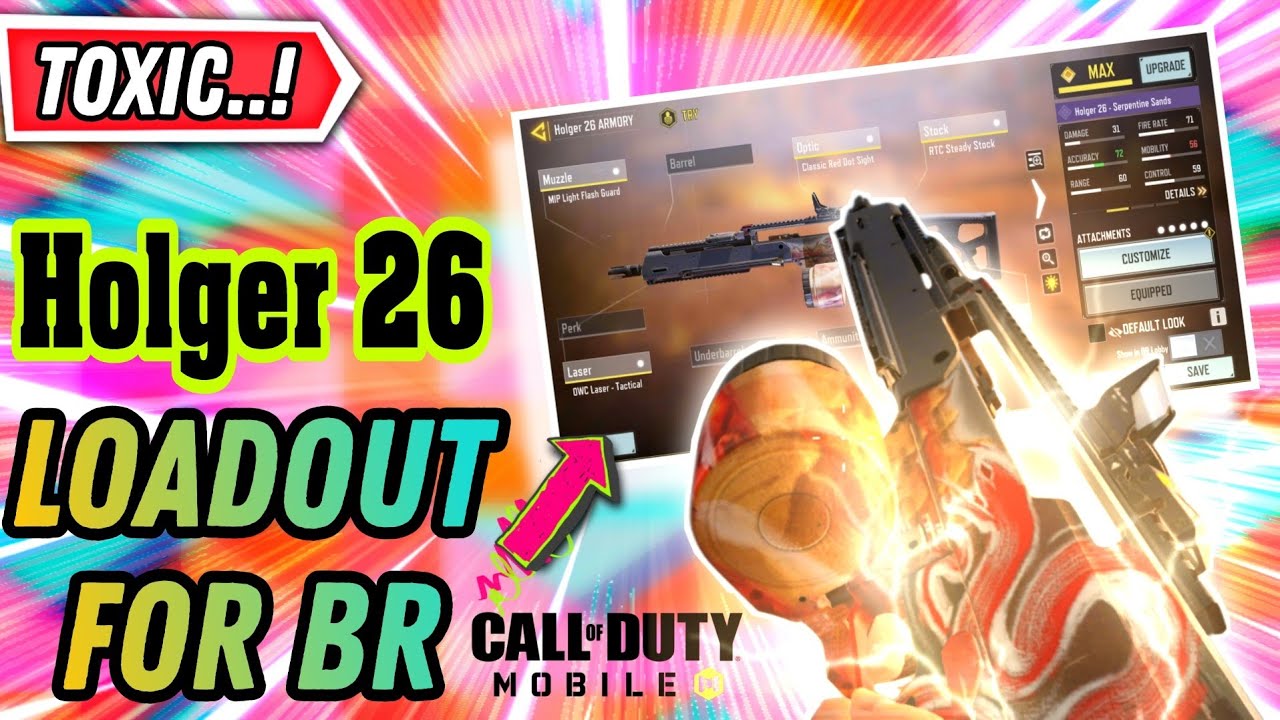 Best HOLGER 26 Gunsmith for Battle Royale COD Mobile | Fast ADS+No RECOIL+Long Range Holger 26 Build
