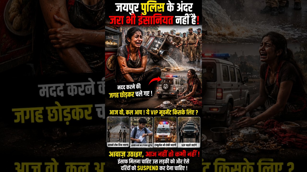 Jaipur Police Brutality? Girl Burned During VIP Convoy Clearance | Shocking Incident