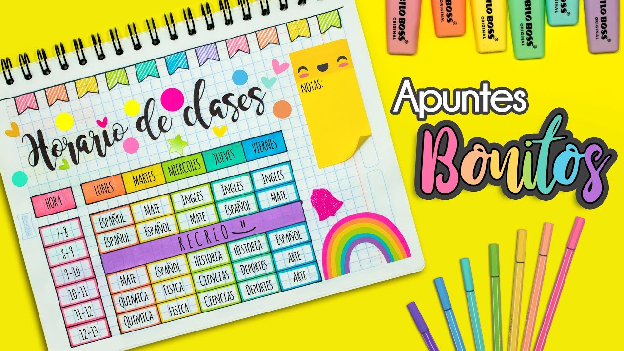 DIY: Haz tu HORARIO DE CLASES bonito #REGRESOACLASES