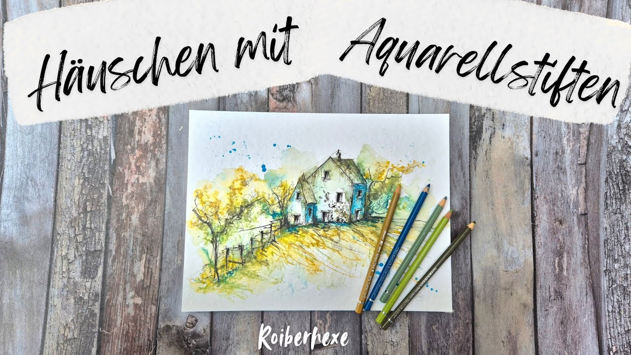 Aquarellstifte von Faber-Castell im Test, wir malen ein Hausmotiv
