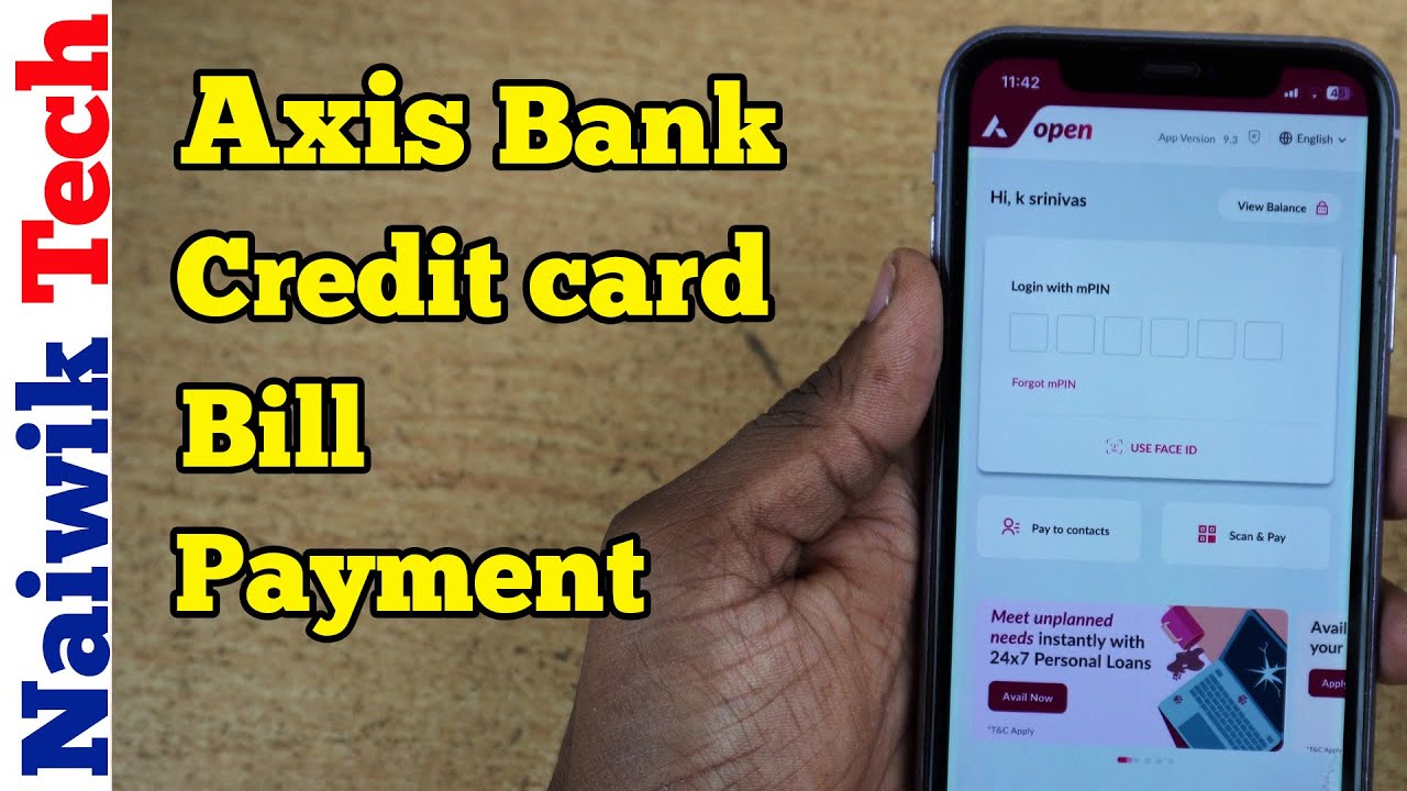 Как оплатить счет по кредитной карте Axis Bank через мобильное приложение AXIS