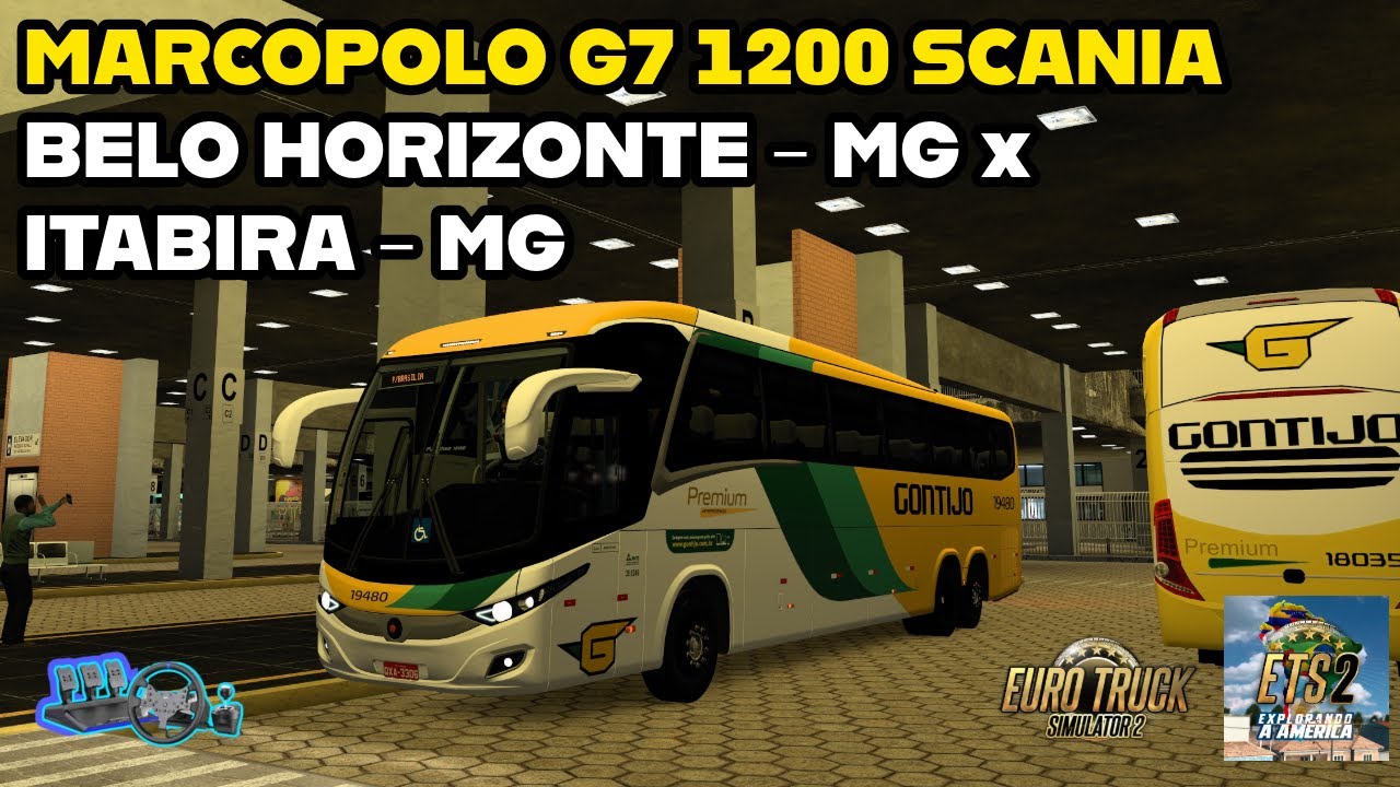MARCOPOLO G7 1200 SCANIA, VIAGEM SIMULADA NO TRAJETO BELO HORIZONTE - MG x ITABIRA - MG, MAPA EAA.