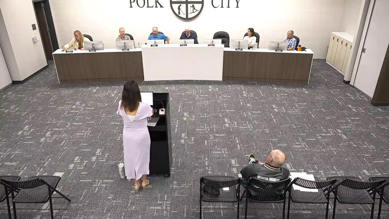 City Council Work Session Meeting: Polk City IA August 11, 2025
