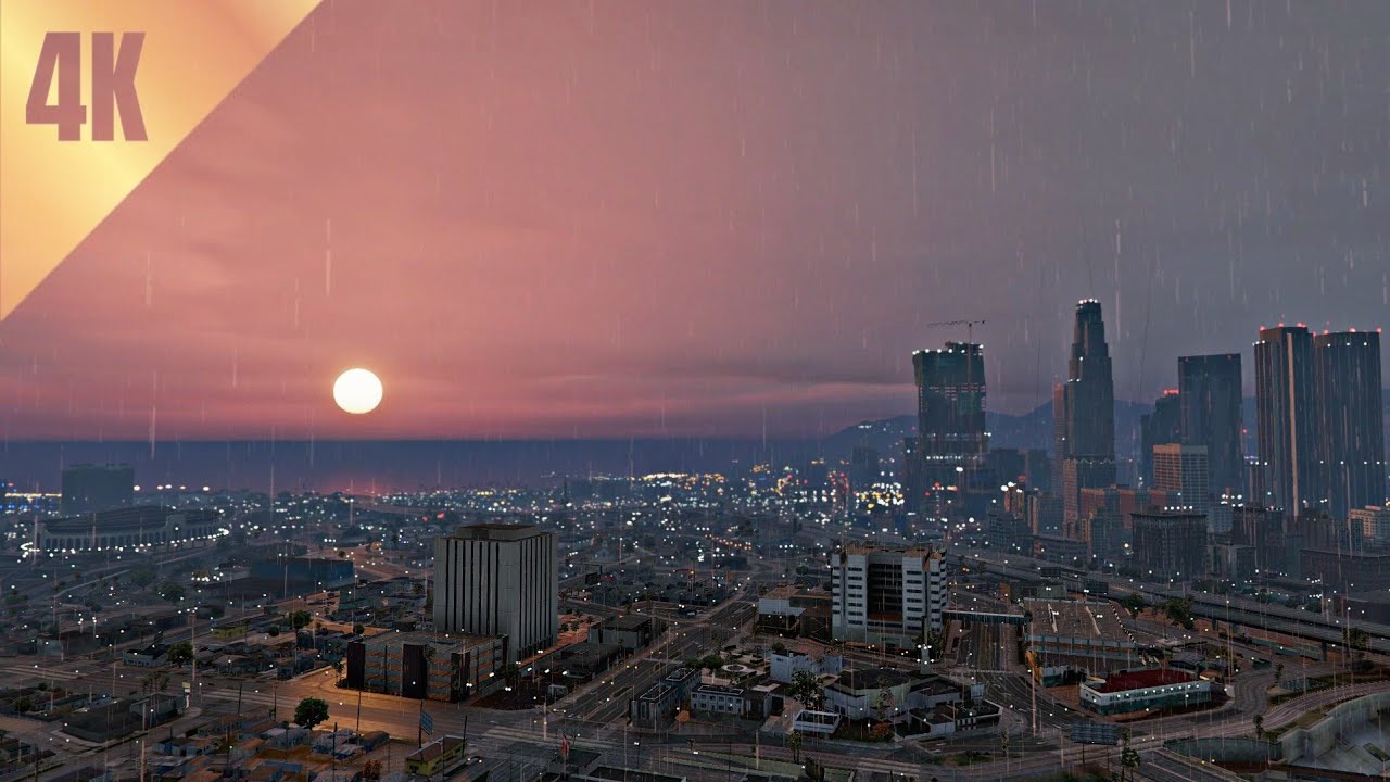City Rain Falling Sound | Relaxing Gentle Rain Sounds for Sleeping