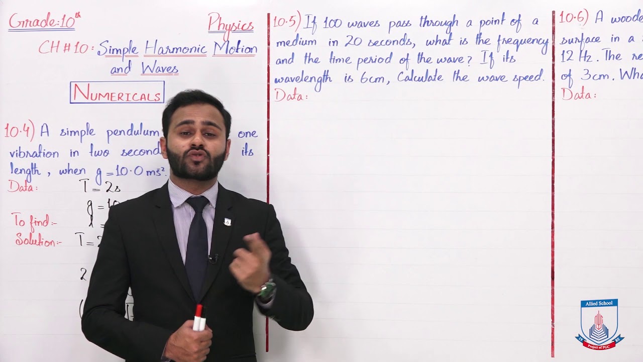 Class 10 - Physics - Chapter 10 - Lecture 9 - Numericals (10.4 to 10.7) - Allied Schools