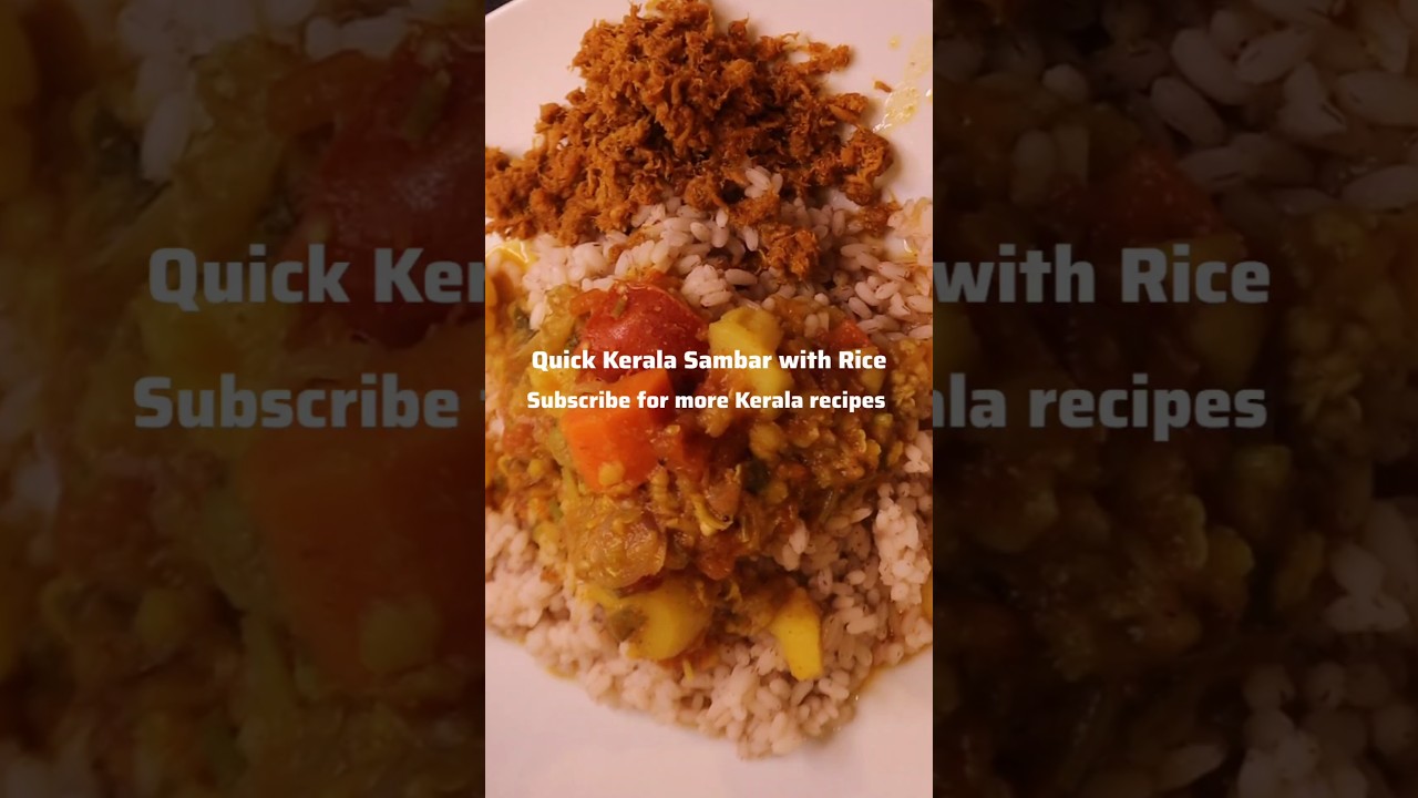Quick Kerala Sambar with Rice | Easy 1 Min Recipe