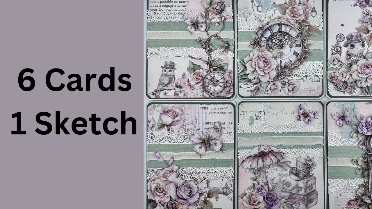 Six Stunning Vintage Cards from ONE Sketch! (Sheetload of Cards February 2026 - 49 and Market)
