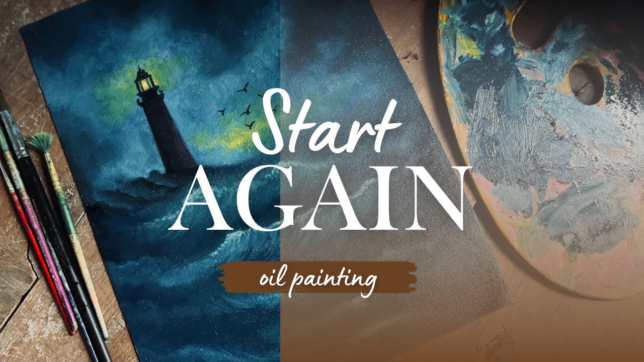 Starting Again | Lighthouse Oil Painting | Relaxing Art