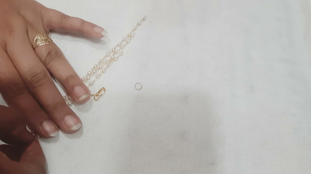 #how to make pearl ear chain #handmadejewellery #ear chain