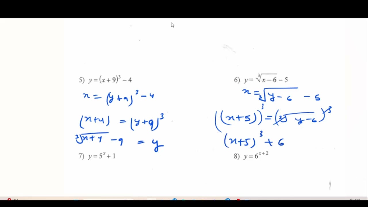Exponential and Logrithmic Function Inverse Algebra 2