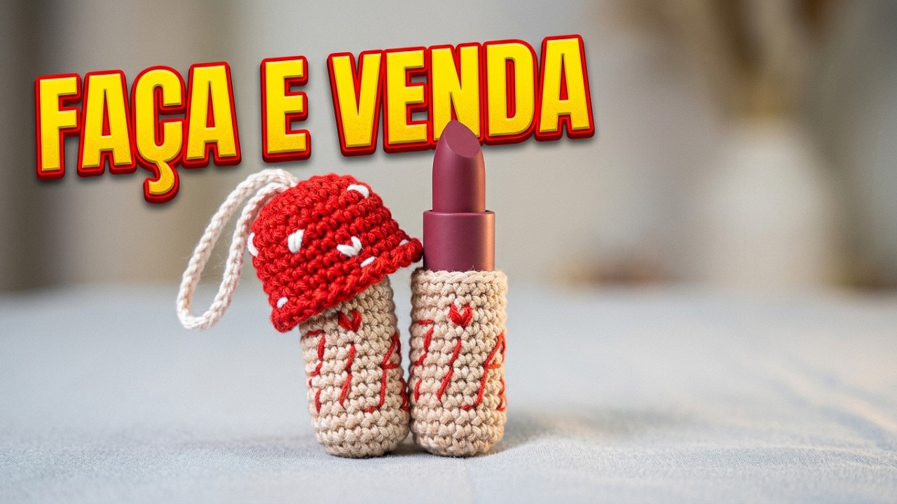 Porta Baton de Cogumelo Amigurumi #amigurumi
