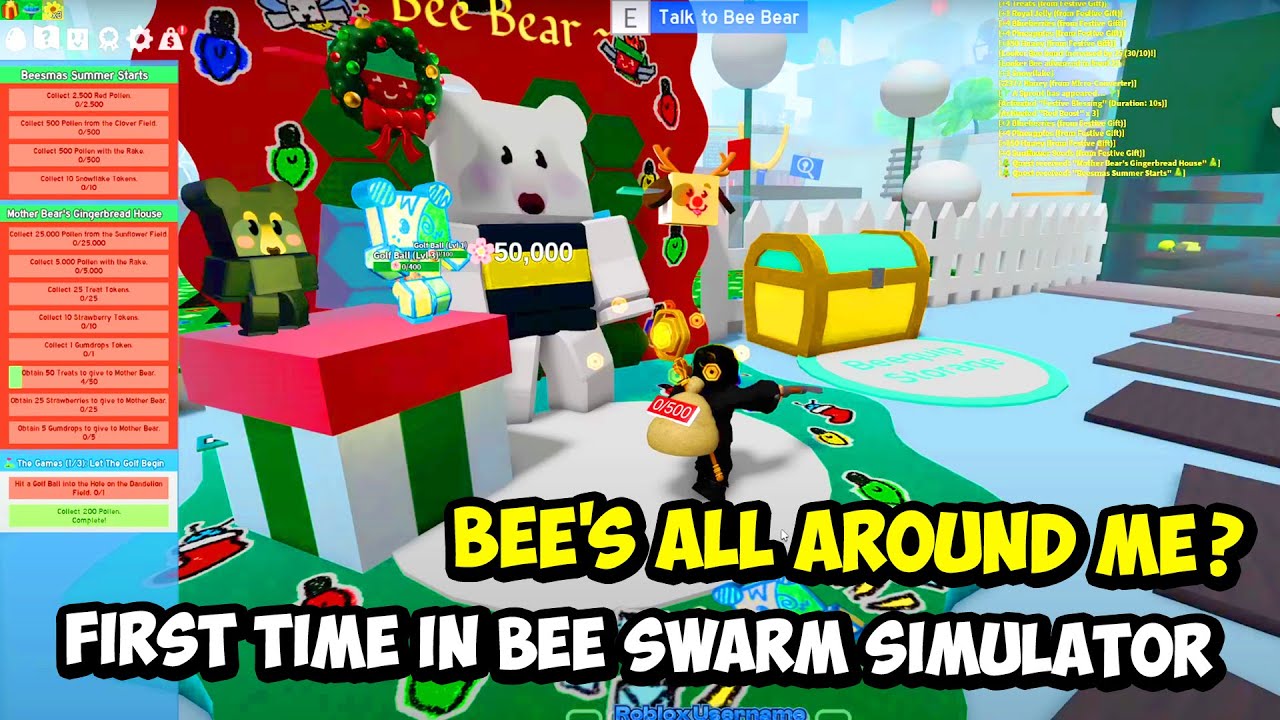 Bee's all around me?! First time In Bee Swarm Simulator | Roblox!