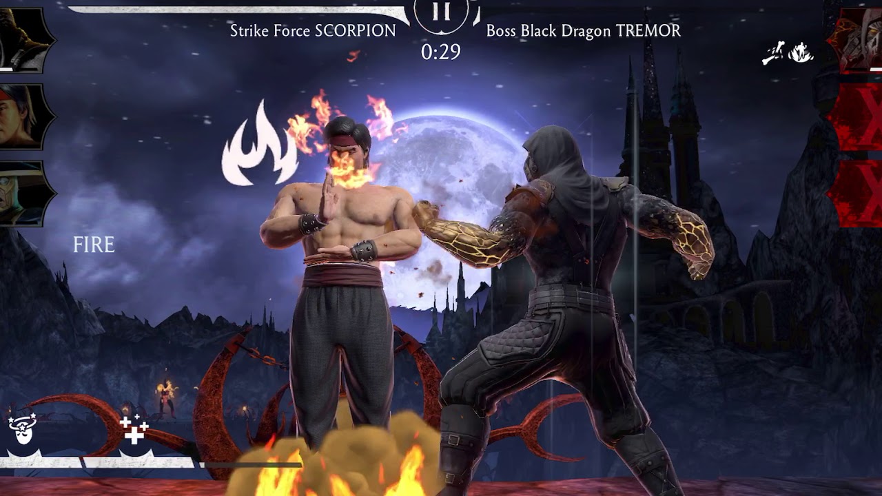 MK mobile: strategy to defeat bosses Black Dragon Tower Fatal BOSSES (ONE SHOT)