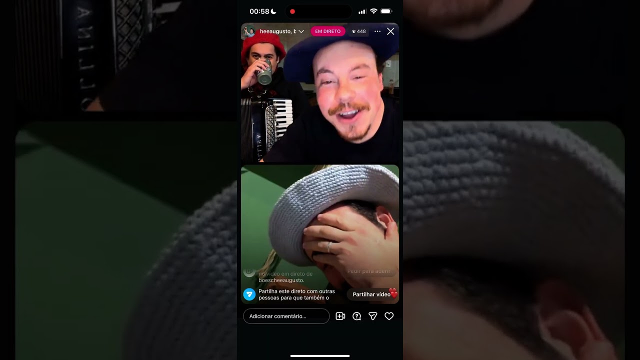 Matteus entra rápido na Live do Augusto. 
